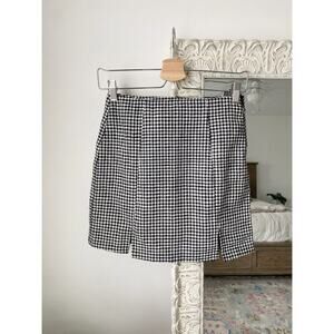Zara Plaid Slit Mini Skirt